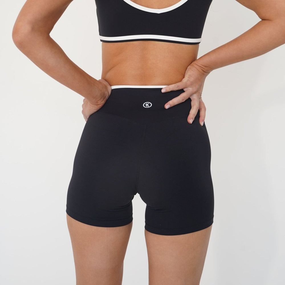 I Am Right Where I Need To Be Black Butter Shorts - Rockstar Peach