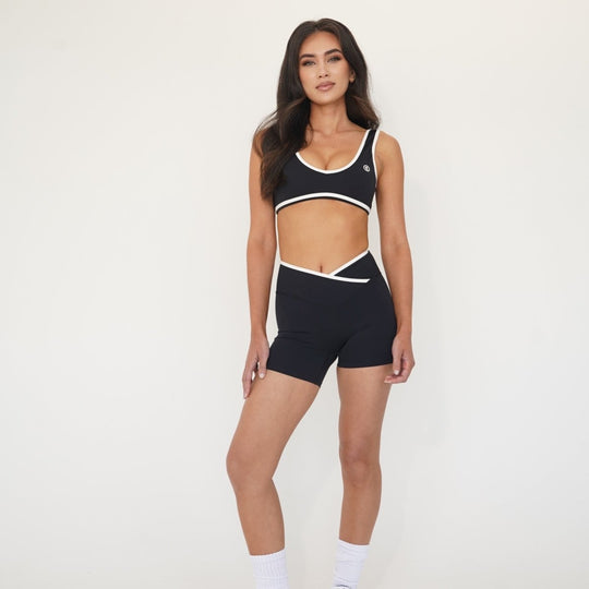 I Am Right Where I Need To Be Black Butter Sports Bra - Rockstar Peach