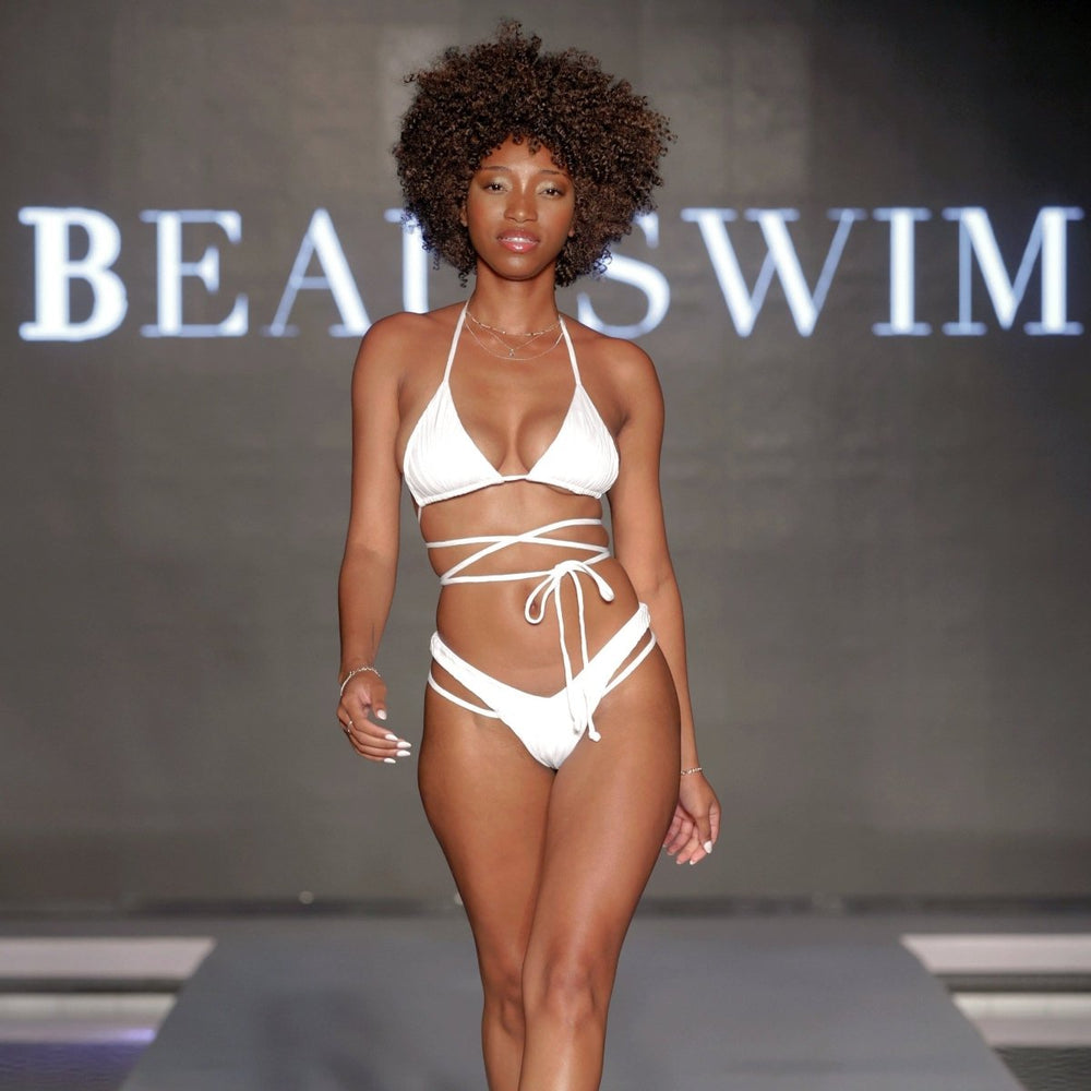Ivana Bikini Bottoms - White - Rockstar Peach