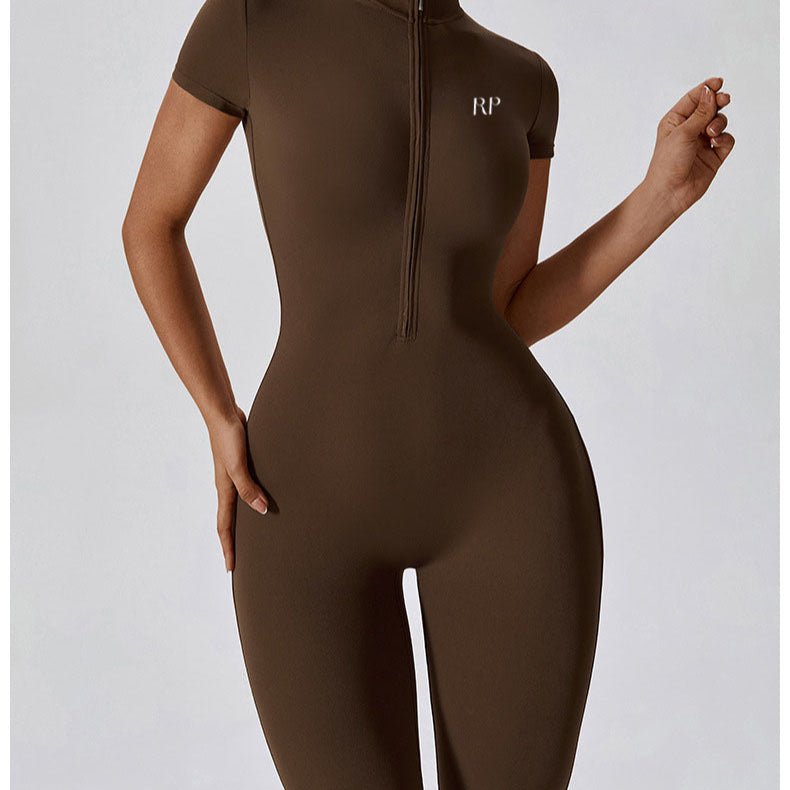 Scuba Zip Jumpsuit - Rockstar Peach