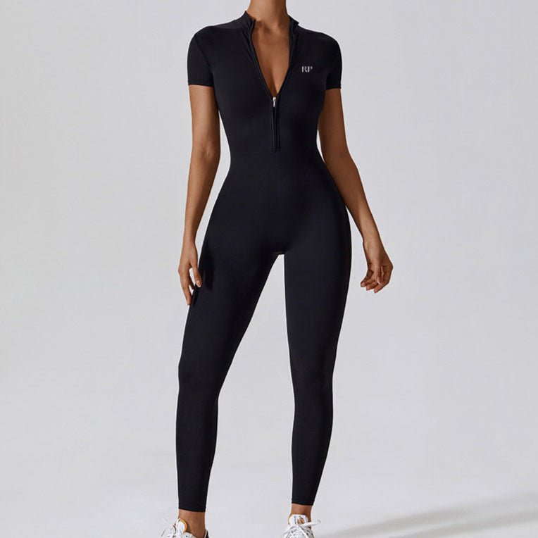 Scuba Zip Jumpsuit - Rockstar Peach