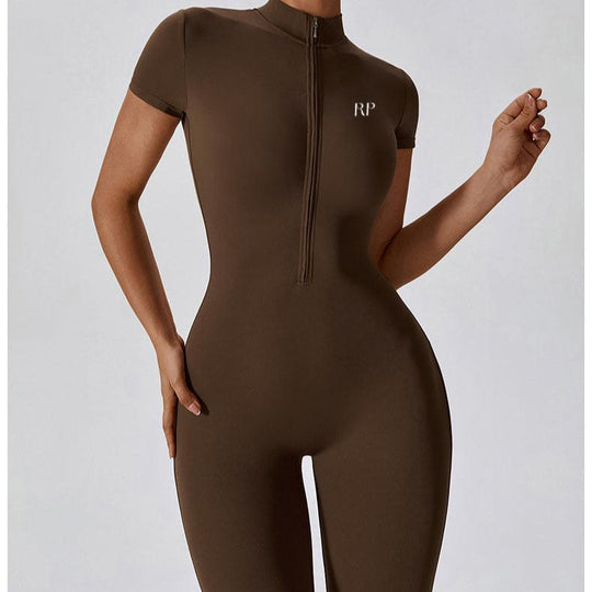 Scuba Zip Jumpsuit - Rockstar Peach