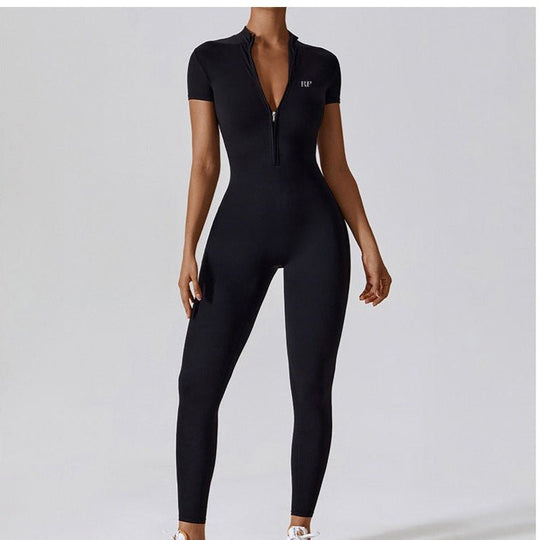 Scuba Zip Jumpsuit - Rockstar Peach