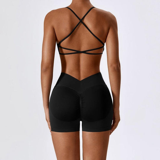 Sienna V Back Shorts - Rockstar Peach