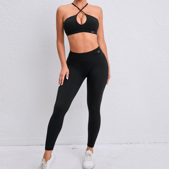 V Back Leggings - Rockstar Peach